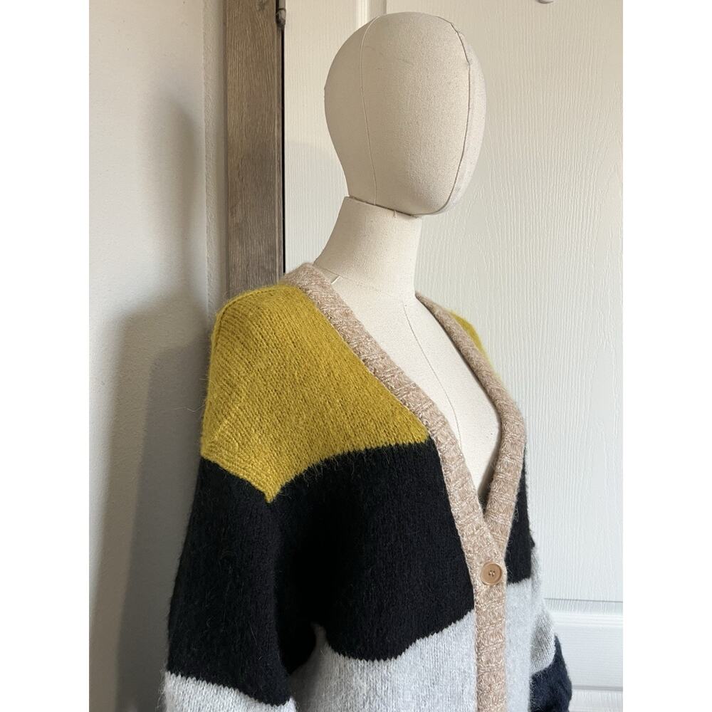 COS Size Small Women’s Alpaca Wool Blend Stripe Oversized Cardigan Sweater - Picture 3 of 16